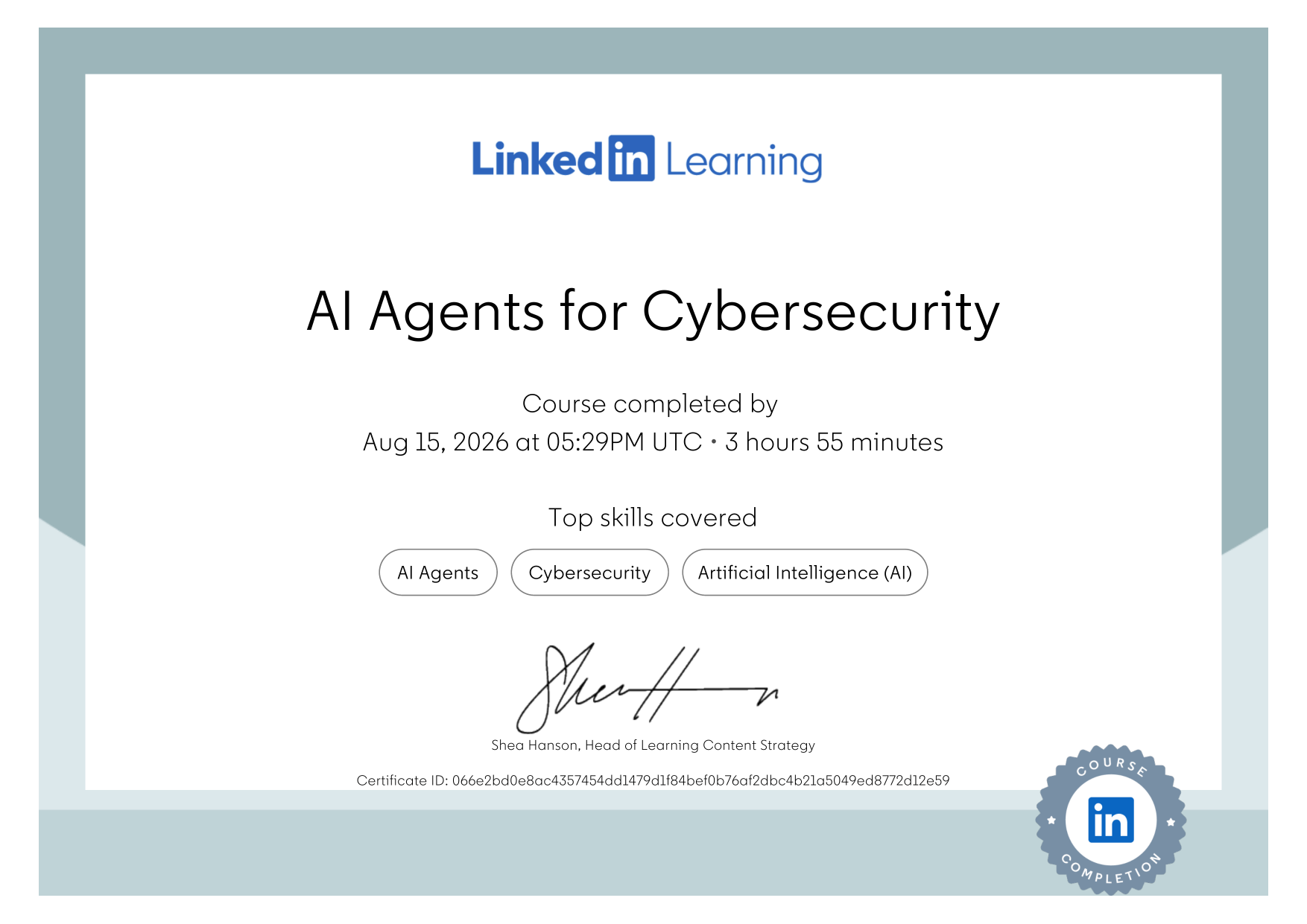 AI Cybersecurity certificate